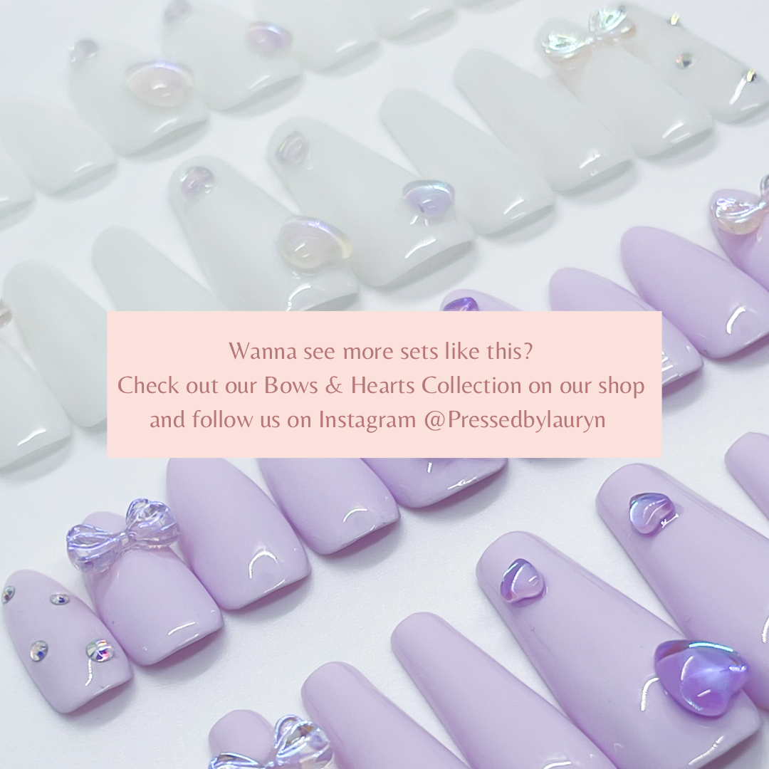 Pastel Purple Bows and Hearts Set